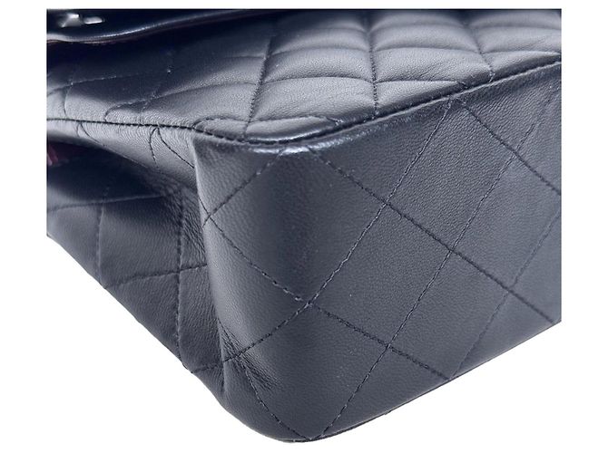 Timeless Chanel Classic Double Flap Small Schwarz Lammleder Silber - Ansicht 7