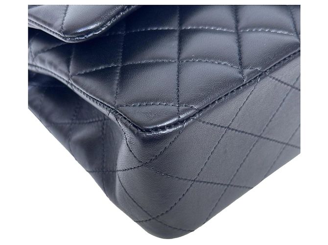 Timeless Chanel Classic Double Flap Medium Schwarz Lammleder Goldfarben - Ansicht 13