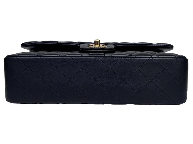 Timeless Chanel Classic Double Flap Medium Schwarz Lammleder Goldfarben - Ansicht 6