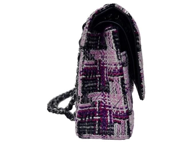 Timeless Mala Chanel Classic Double Flap Medium em Tweed - vista 9