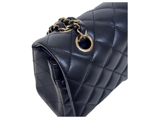 Classique Sac Chanel Classic Double Flap Medium Cuir d'Agneau Noir - vue 6