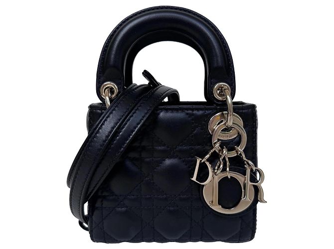 Borsa Dior Lady Dior Micro in Pelle d'Agnello Nera - vista 2