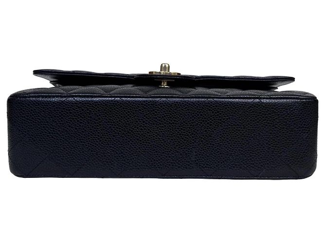 Timeless Bolsa Chanel Classic Double Flap Medium Couro Caviar Preto - vista 9