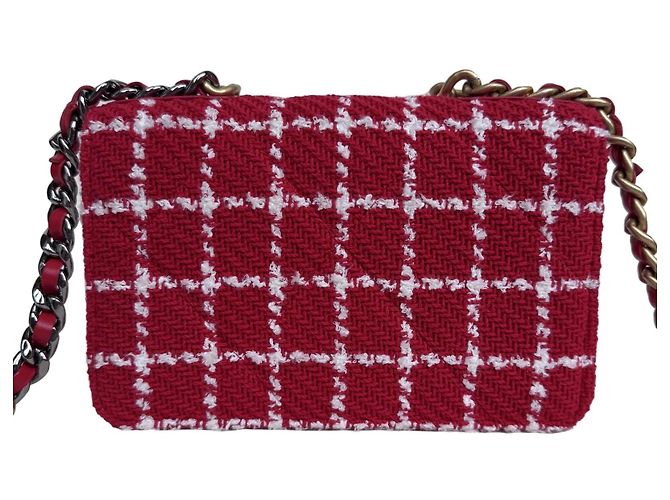Chanel 19 Wallet on Chain Rosso Tweed - vista 10
