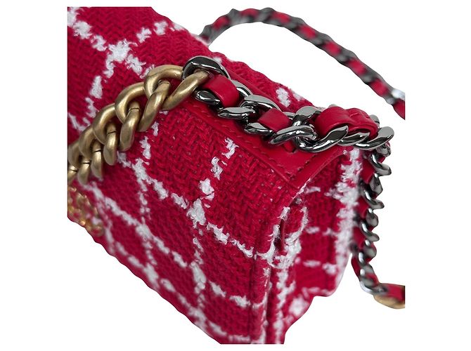 Chanel 19 Wallet on Chain Rosso Tweed - vista 11