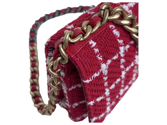 Chanel 19 Wallet on Chain Rosso Tweed - vista 12