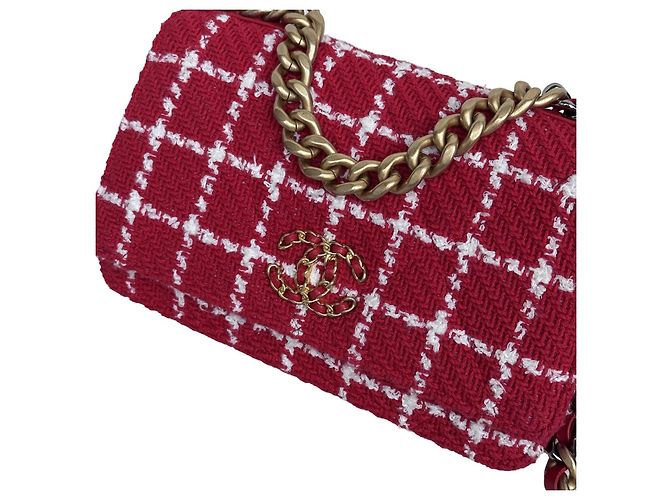 Chanel 19 Wallet on Chain Rosso Tweed - vista 2