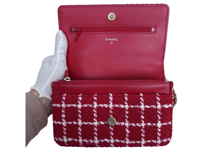 Chanel 19 Wallet on Chain Rosso Tweed - vista 6