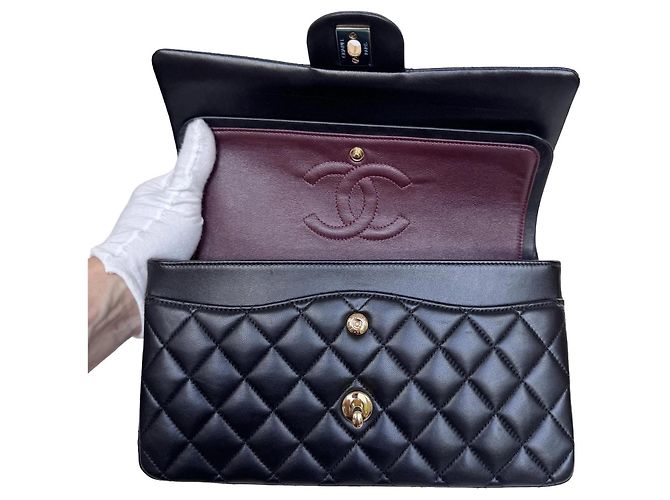 Timeless Bolso Chanel Classic Double Flap Medium Piel de Cordero Negra - vista 10