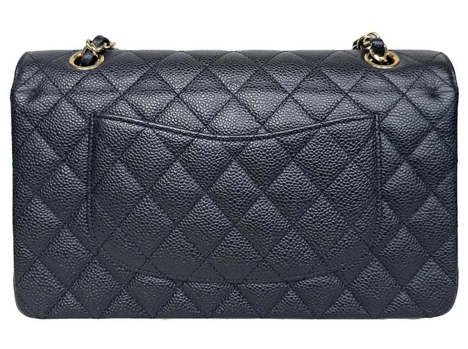 Timeless Chanel Classic Double Flap Medium Schwarz Kaviarleder - Ansicht 4