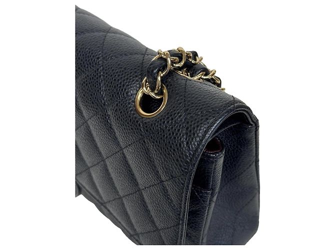 Timeless Chanel Classic Double Flap Medium Schwarz Kaviarleder - Ansicht 6