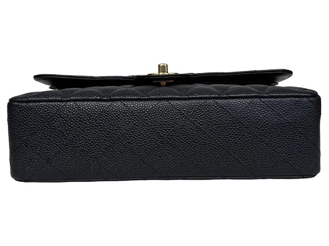 Timeless Chanel Classic Double Flap Medium Schwarz Kaviarleder - Ansicht 8