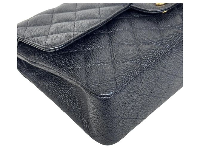 Timeless Chanel Classic Double Flap Medium Schwarz Kaviarleder - Ansicht 9