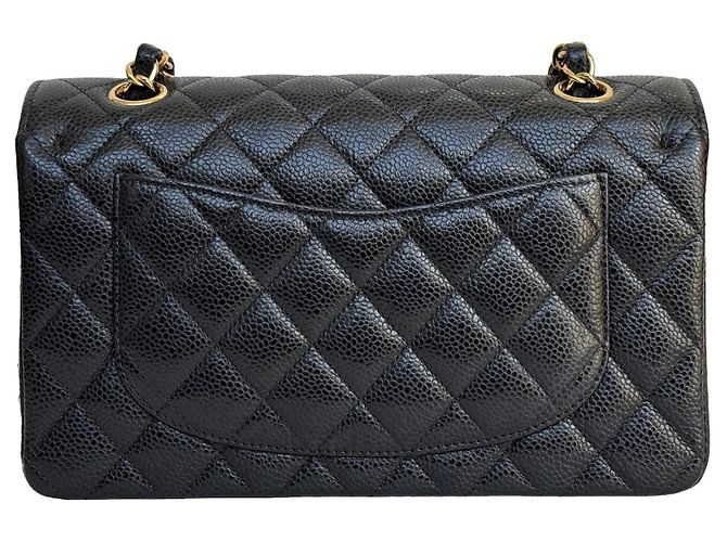 Timeless Chanel Classic Double Flap Small Schwarz Caviar Leder - Ansicht 4