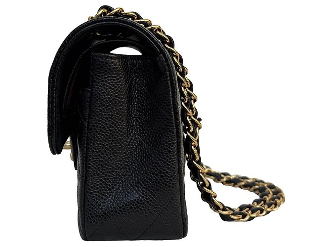 Timeless Chanel Classic Double Flap Small Schwarz Caviar Leder - Ansicht 5