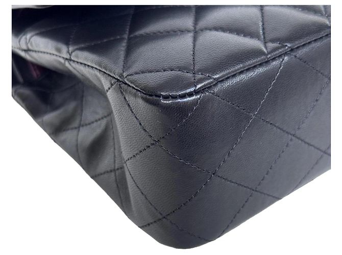 Timeless Mala Chanel Classic Double Flap Medium Pele de Cordeiro Preta - vista 14