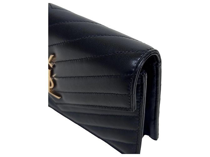 Autre Marque Saint Laurent Bolso Cartera Cassandre Envelope con Cadena Negro - vista 11