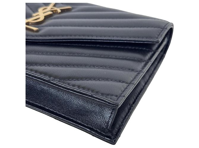 Autre Marque Saint Laurent Bolso Cartera Cassandre Envelope con Cadena Negro - vista 4