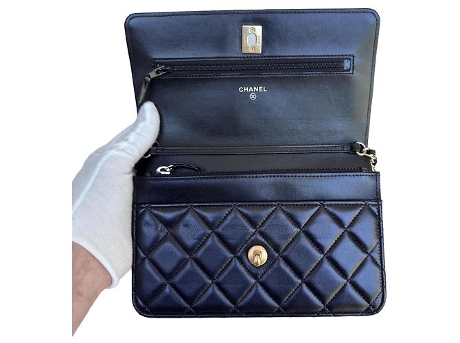 Chanel Wallet on Chain WOC Nappa Nera - vista 8