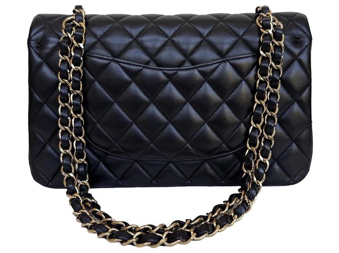 Timeless Chanel Classic Double Flap Medium Schwarz Lammleder - Ansicht 3