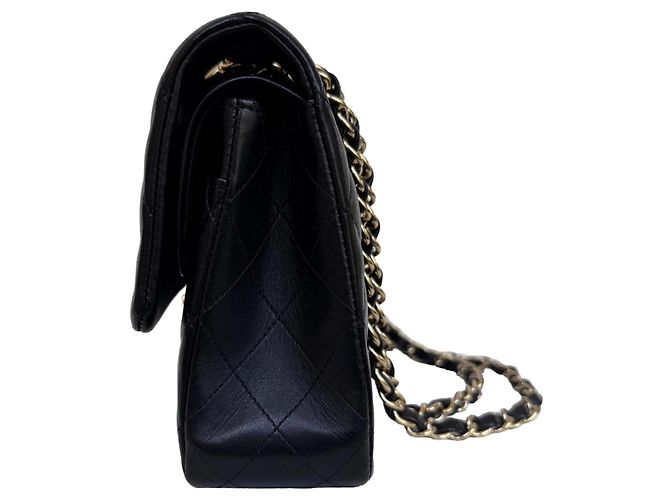 Timeless Chanel Classic Double Flap Medium Schwarz Lammleder - Ansicht 5