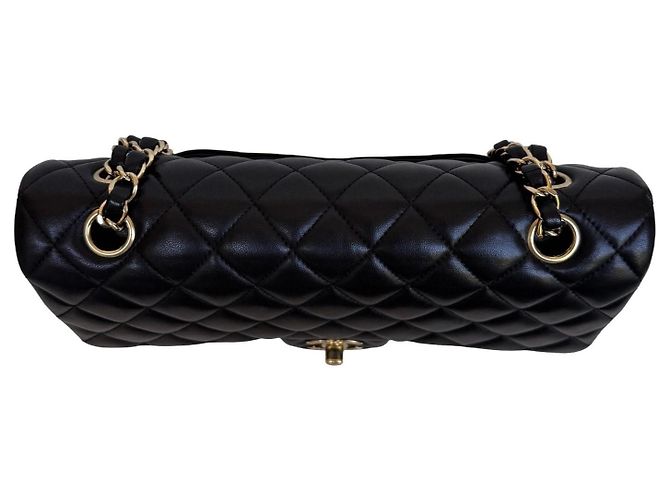 Timeless Chanel Classic Double Flap Medium Schwarz Lammleder - Ansicht 6
