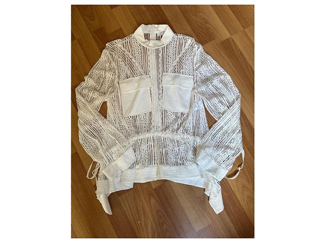 Chloé Chloe Set aus Spitzenbluse und Seiden-Camisole Aus weiß - Ansicht 2