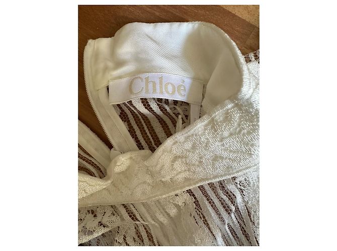 Chloé Chloe Set aus Spitzenbluse und Seiden-Camisole Aus weiß - Ansicht 3