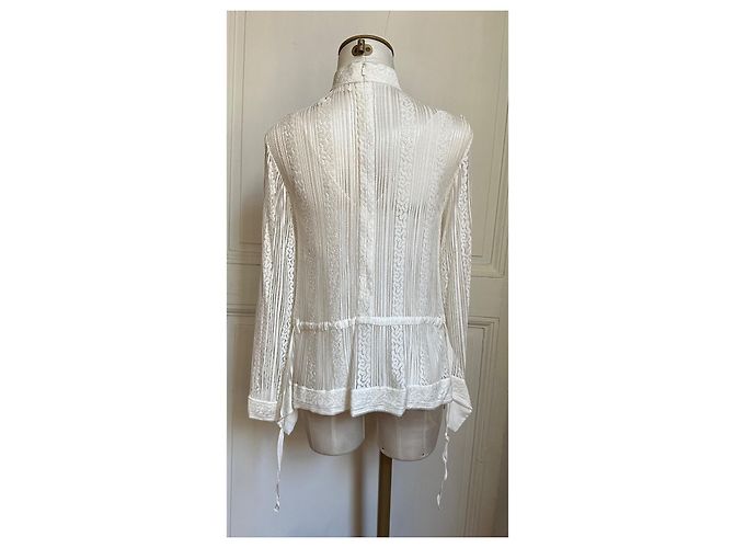 Chloé Chloe Set aus Spitzenbluse und Seiden-Camisole Aus weiß - Ansicht 6