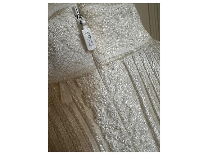 Chloé Chloe Set aus Spitzenbluse und Seiden-Camisole Aus weiß - Ansicht 7