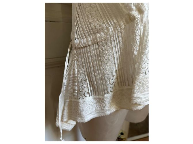 Chloé Chloe Set aus Spitzenbluse und Seiden-Camisole Aus weiß - Ansicht 8