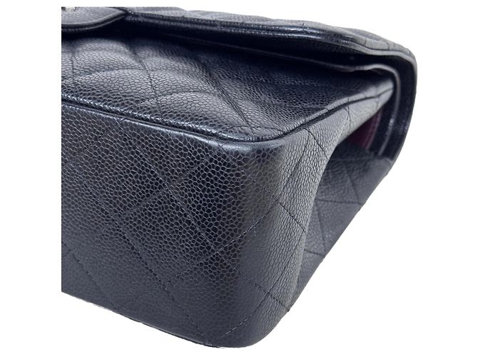 Timeless Borsa Chanel Classic Double Flap Jumbo Pelle d'Agnello Nera - vista 12