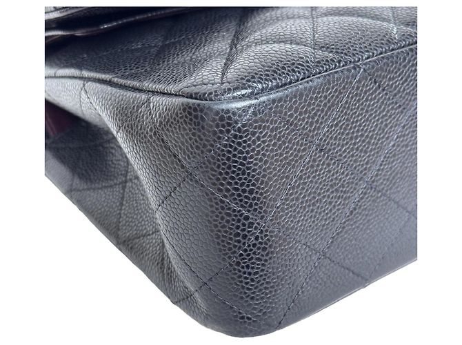 Timeless Borsa Chanel Classic Double Flap Jumbo Pelle d'Agnello Nera - vista 13