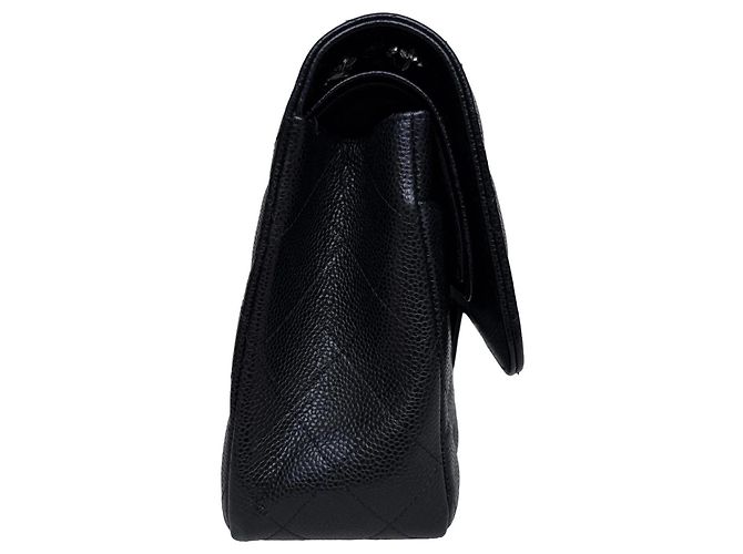 Timeless Borsa Chanel Classic Double Flap Jumbo Pelle d'Agnello Nera - vista 14