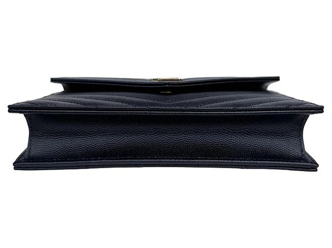 Autre Marque Saint Laurent Carteira Cassandre Envelope com Corrente Preta - vista 6