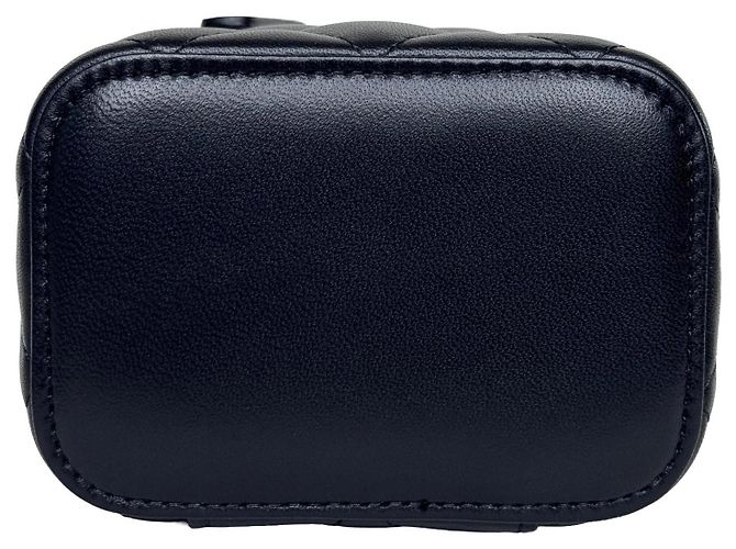 Chanel Mini Vanity Handtasche Schwarz Steppleder - Ansicht 6