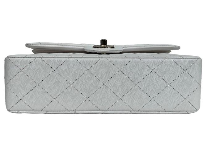 Timeless Bolsa Chanel Classic Double Flap Small Couro Caviar Branco - vista 7