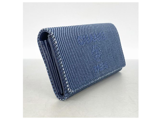 Chanel Deauville Tweed Langbeutel Blau - Ansicht 2