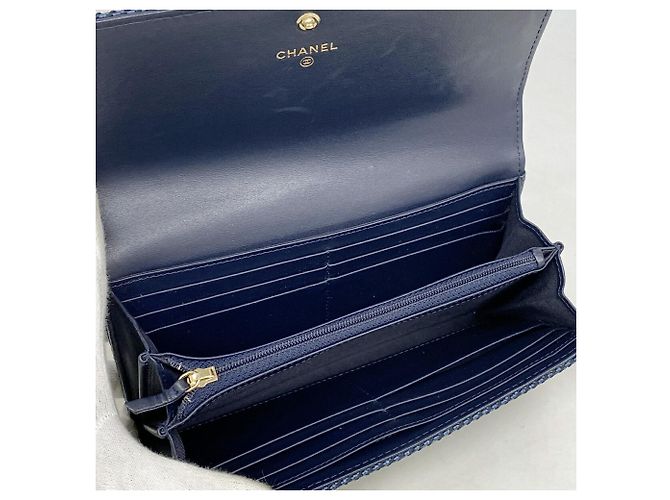 Chanel Deauville Tweed Langbeutel Blau - Ansicht 3