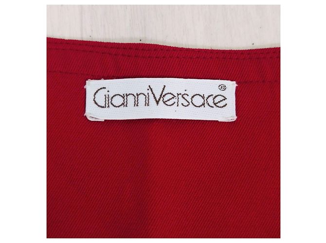 Gianni Versace Saia Envelope Vermelha Couro Anos 80 - vista 3