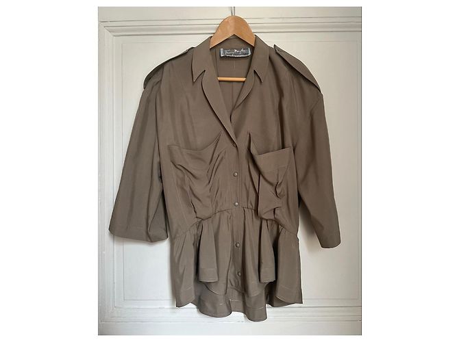 Blusa/Chaqueta Thierry Mugler de seda beige - vista 2