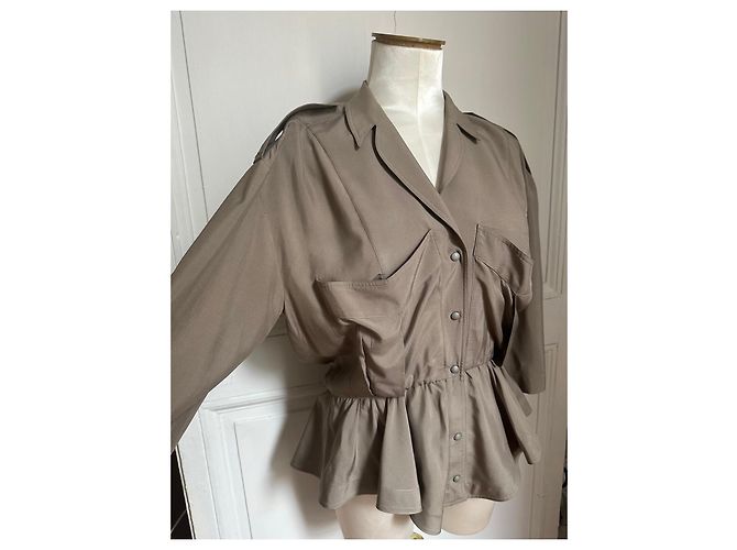 Blusa/Chaqueta Thierry Mugler de seda beige - vista 5