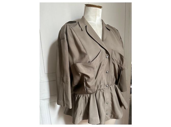 Blusa/Chaqueta Thierry Mugler de seda beige - vista 7