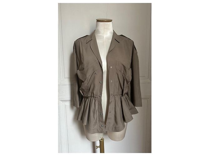 Blusa/Chaqueta Thierry Mugler de seda beige - vista 8