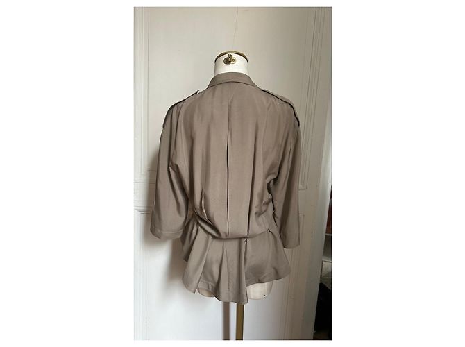 Blusa/Chaqueta Thierry Mugler de seda beige - vista 9