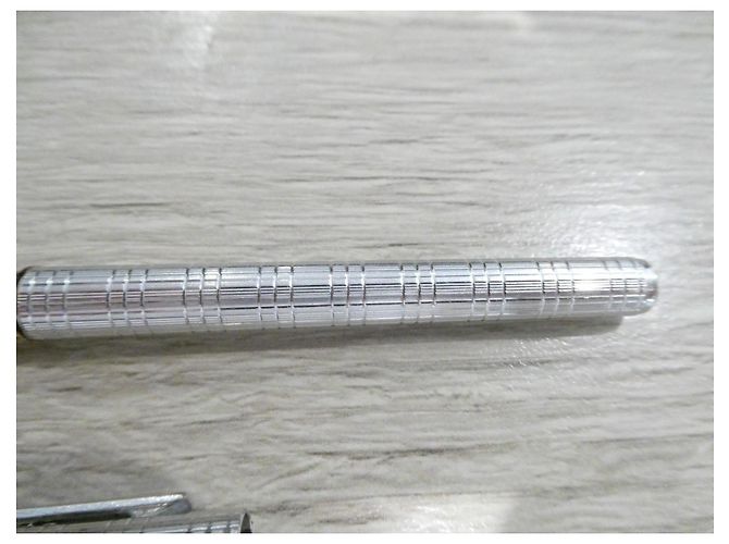 Stylo Plume Cartier Métal Argenté et Plume Or Doré Bijouterie argentée - vue 4