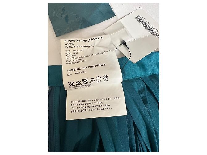 Comme Des Garcons Plissierter langer Rock in Petrolblau - Ansicht 7