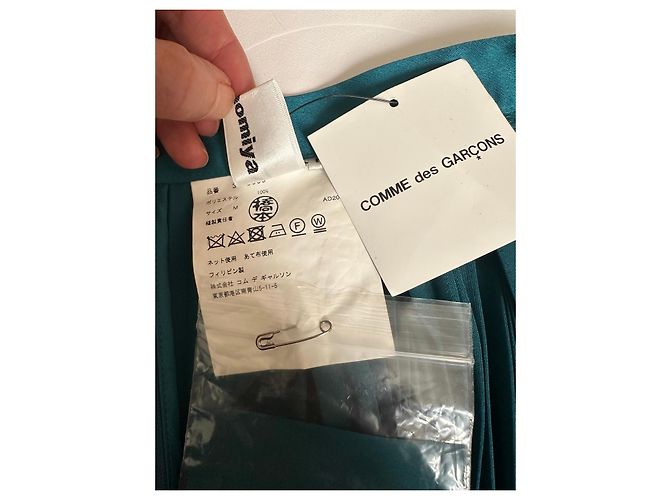 Comme Des Garcons Plissierter langer Rock in Petrolblau - Ansicht 9