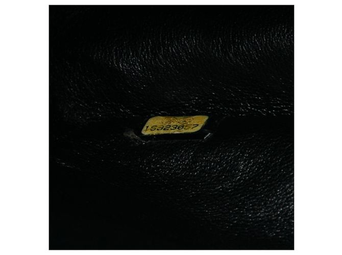 Borsa a tracolla Chanel Maxi Classic Striped Patent Double Flap Nera Nero - vista 6