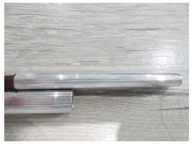Stylo plume Cartier en argent massif Doré Bordeaux Bijouterie argentée - vue 4